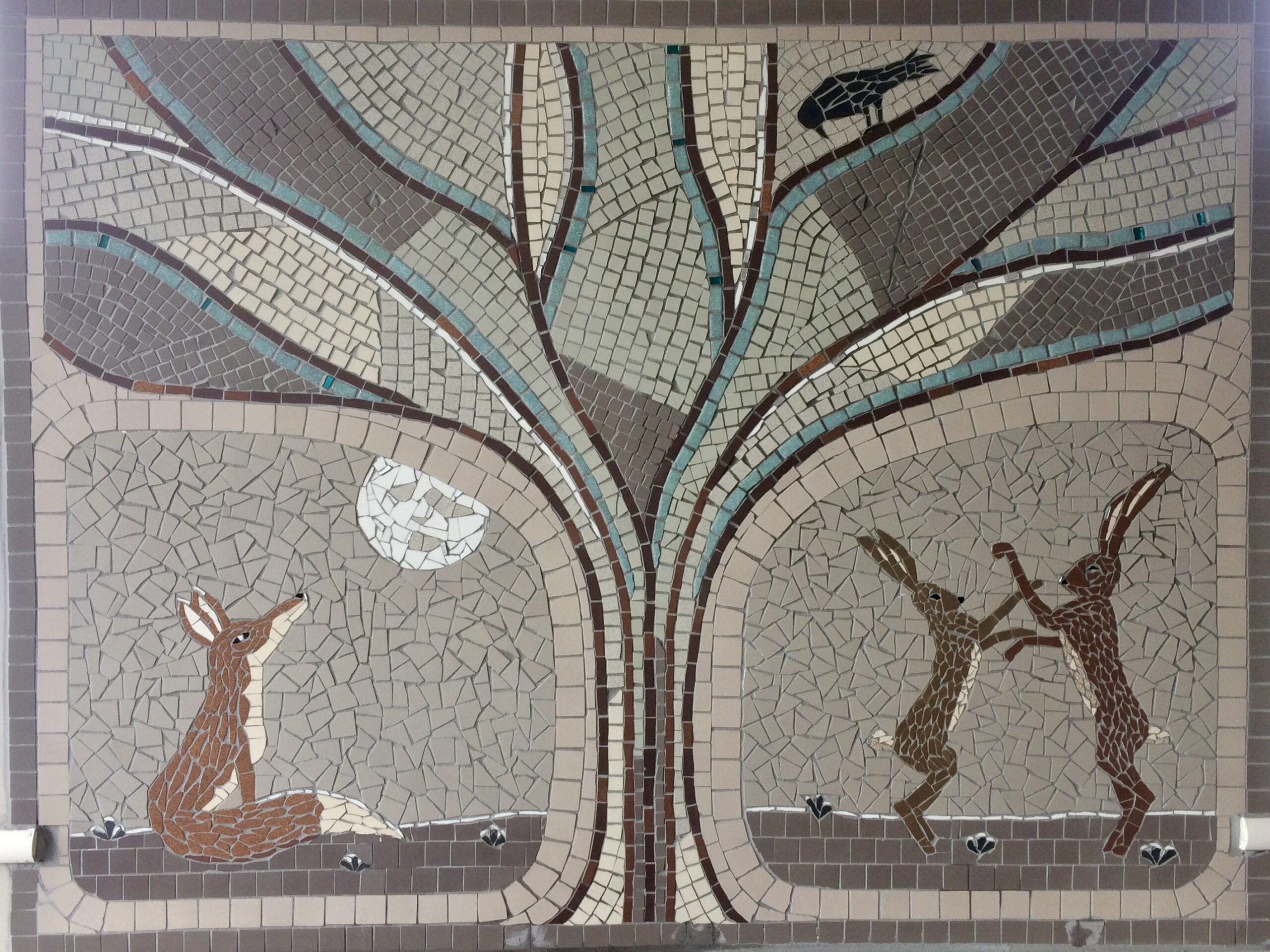 Current Work: Hare and Fox Splash back mosaic